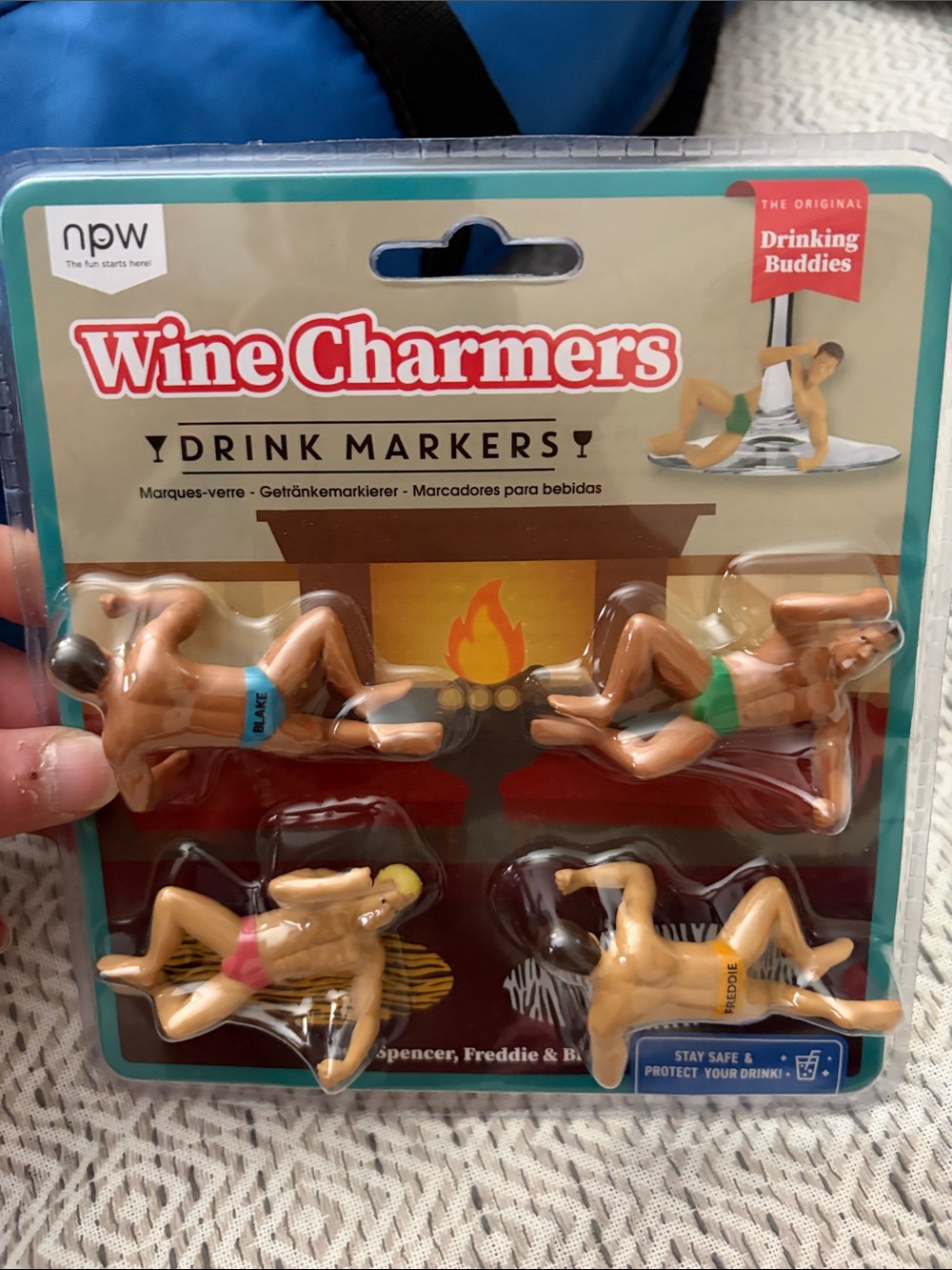 Wine Charmers Drinking Buddies Wine Glass Markers - Multicolor